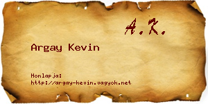 Argay Kevin névjegykártya